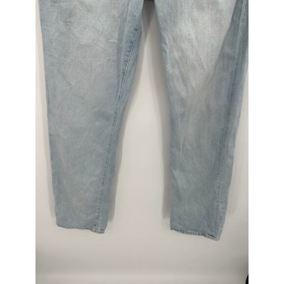 7 For All Mankind Easy Straight Button Fly Light Wash Blue Jeans Women's Size 25 - Picture 4 of 13